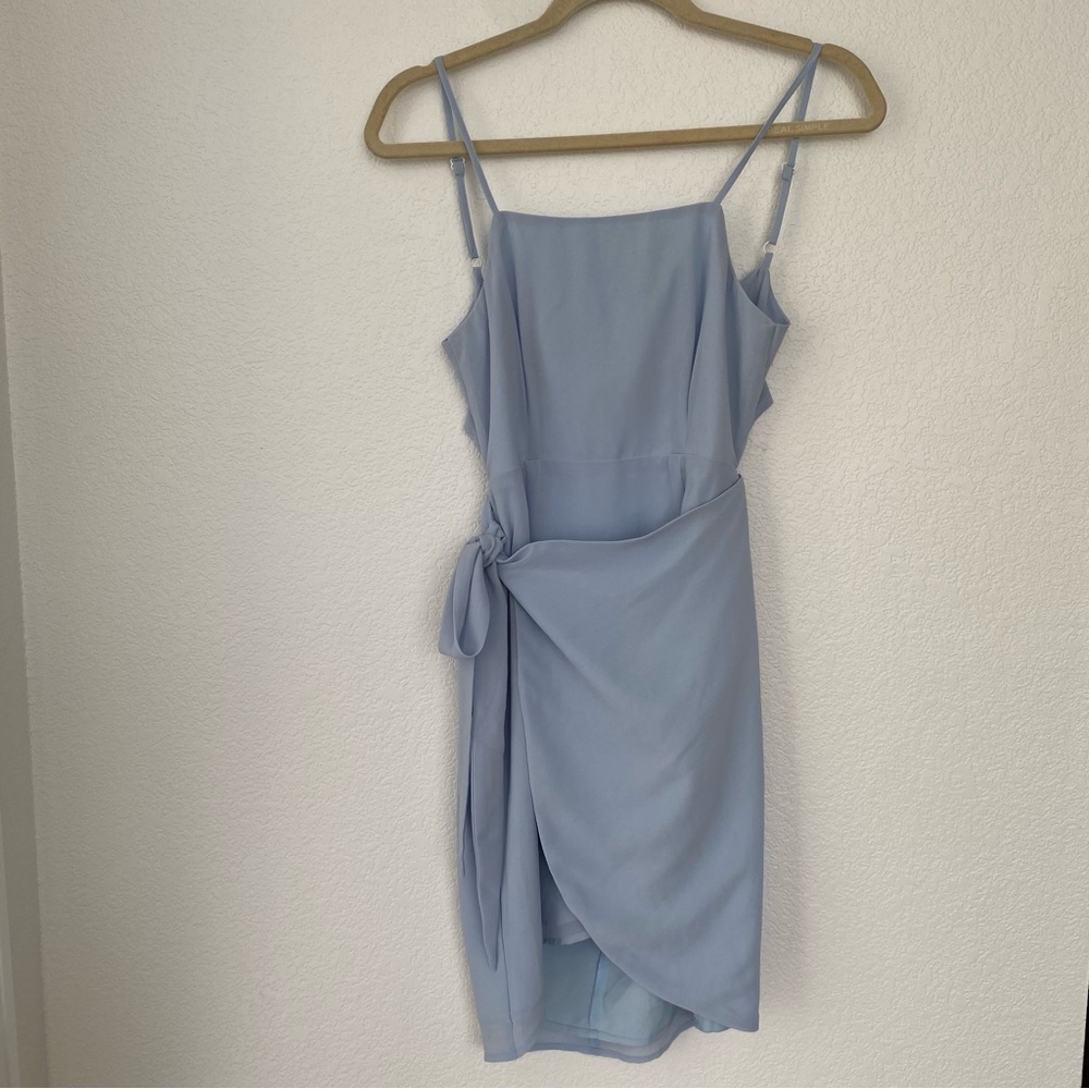 Superdown | Baby Blue Morgan Layer Wrap Mini Dress Sz XS - Picture 13 of 15